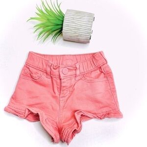 𝅺gap Ruffle Hem Denim Mauve Coral Jean Shorts